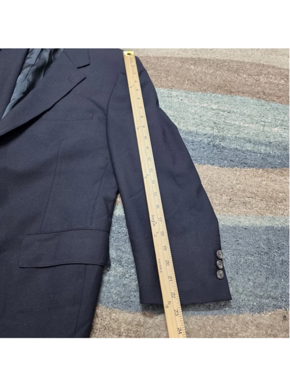 Brooks Brothers Made in USA Vintage 100% Wool Navy Blue Blazer Sport Coat 43R